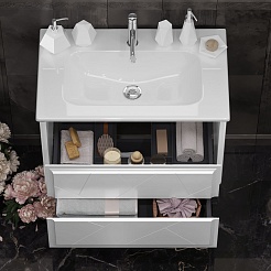 Opadiris Мебель для ванной Луиджи 80 подвесная белая матовая – фотография-7